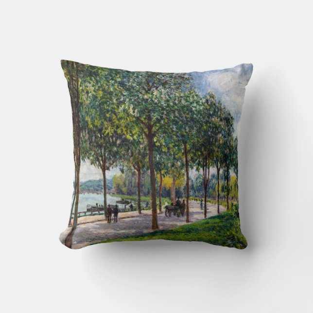 Coussin Alfred Sisley - Allée de châtaigniers (Recto)