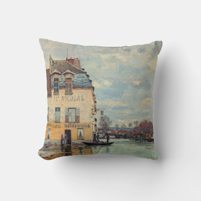 Coussin Alfred Sisley - Inondation à Port-Marly 1872 (Recto)