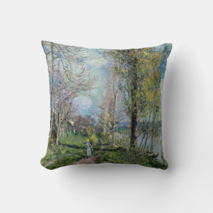 Coussin Alfred Sisley - Les bords de Seine à By