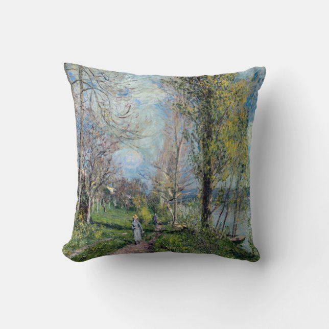 Coussin Alfred Sisley - Les bords de Seine à By (Recto)