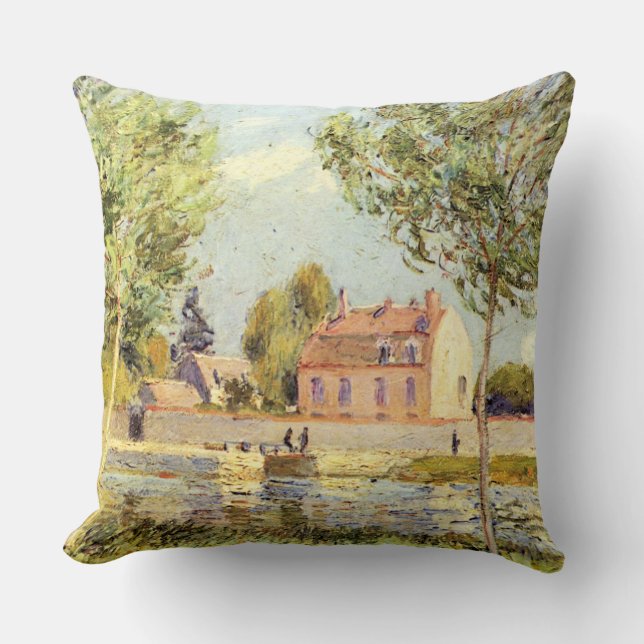 Coussin Alfred Sisley Maisons sur les rives du Loing (Recto)