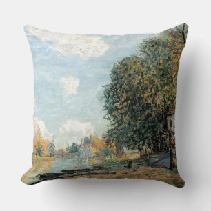Coussin Alfred Sisley Moret : Les rives du fleuve Loing