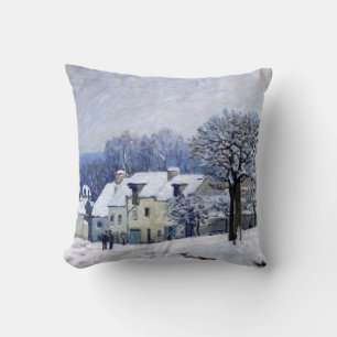 Coussin Alfred Sisley - Place Chenil à Marly, Effet de nei