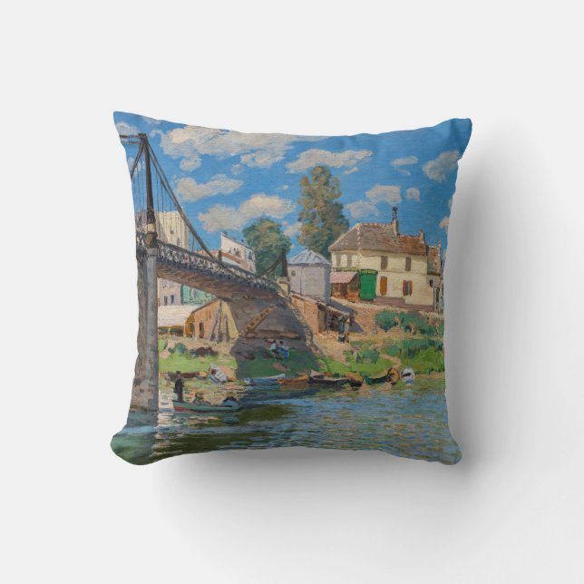 Coussin Alfred Sisley - Pont à Villeneuve-la-Garenne (Recto)