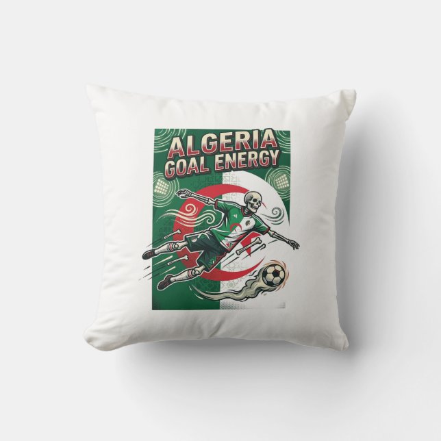 Coussin Algérie But Énergie Squelette Attaquant Nations Gr (Recto)