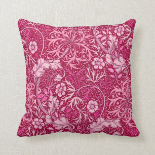 Coussin Algue de Nouveau d'art florale, rose de fuchsia