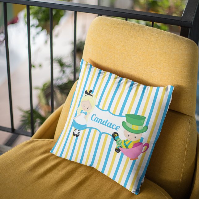 Coussin Alice au pays des merveilles Enfants mignons Monog (Créateur téléchargé)