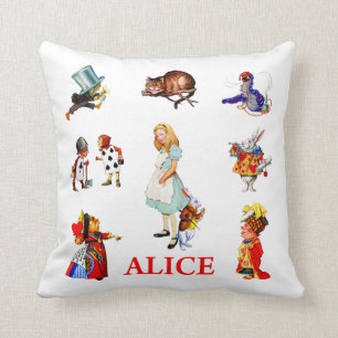 Coussin Alice au pays des merveilles et amis