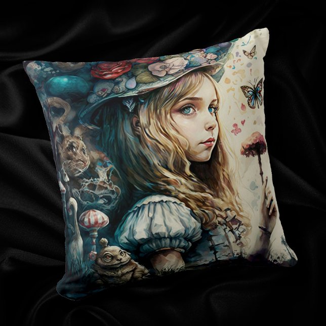 Coussin Alice au pays des merveilles et les champignons ma (Créateur téléchargé)