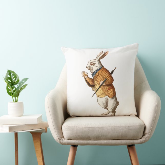 Coussin   Alice au pays des merveilles - Lapin Blanc (Chaise)