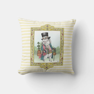 Coussin Alice au pays des merveilles Lapin blanc portant d