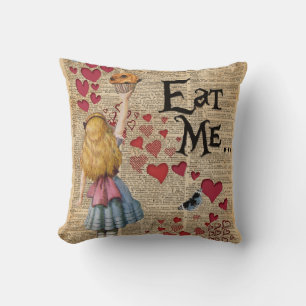 Coussin Alice au pays des merveilles me mangent petit pain