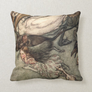 Coussin Alice au pays des merveilles par Arthur Rackham