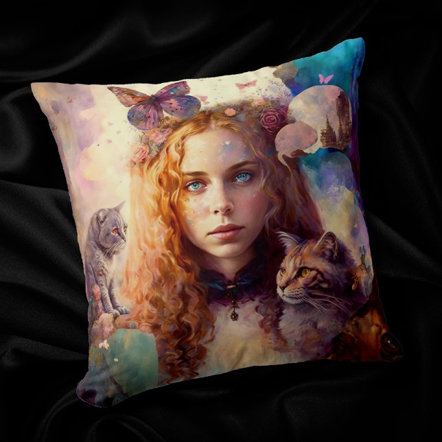 Coussin Alice au pays des merveilles | Whimsical Dreamy Am (Créateur téléchargé)