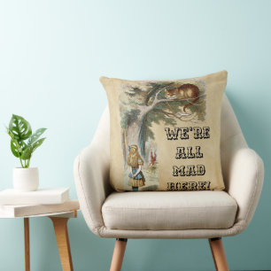Coussin Alice - Chat du Cheshire 1890 - NOUS SOMMES TOUS F