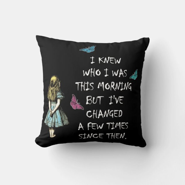 Coussin Alice dans la citation du pays des merveilles (Recto)