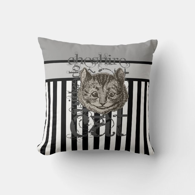 Coussin Alice dans la grunge de chat de Cheshire du pays (Recto)