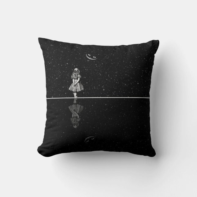 Coussin Alice dans la nuit étoilée du pays des merveilles (Recto)