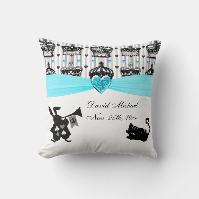 Coussin Alice dans le baby shower royal de couronnes du (Recto)