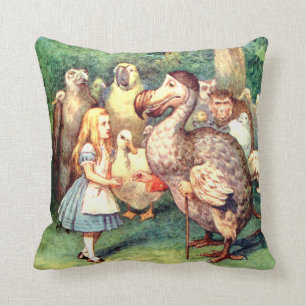 Coussin Alice et Dodo Bird au pays des merveilles