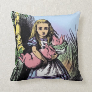 Coussin Alice et le bébé de porc dans la pilule de MoJo