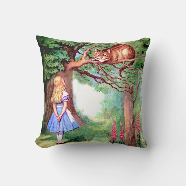 Coussin Alice et le chat de Cheshire au pays des (Recto)