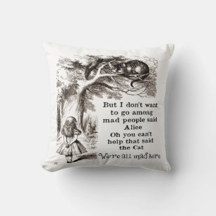 Coussin Alice In Wonderland Cheshire Chat Couleur Personna