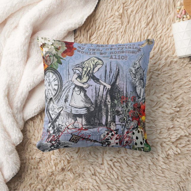 Coussin Alice rideau de nonsens merveilleux classique (Couverture)