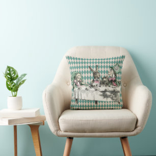 Coussin Alice Tea Party Jetez l'oreiller