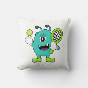 Coussin Alien à Tennis avec raquette de tennis