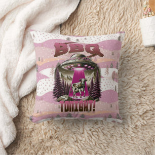 Coussin Alien BBQ Enlèvement de vache Plaisanterie