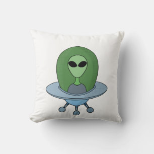 Coussin Alien dans son petit vaisseau spatial