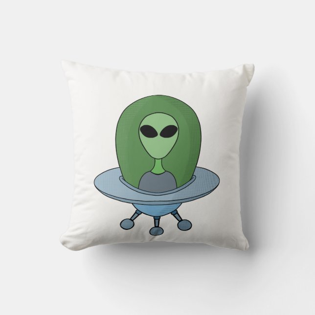 Coussin Alien dans son petit vaisseau spatial (Recto)