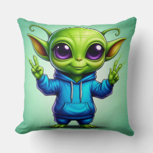 Coussin Alien de dessin animé adorable
