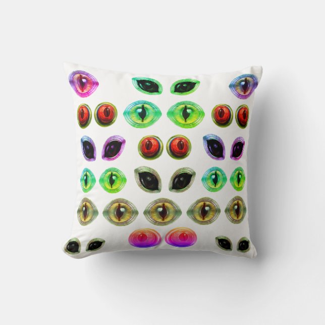 Coussin Alien gris Martian Lizard Dragon Monster Eyes (Recto)