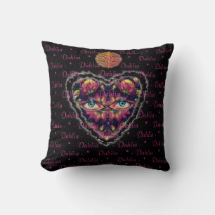 Coussin Alien Space Dahlias Coeur & Lune & Soleil