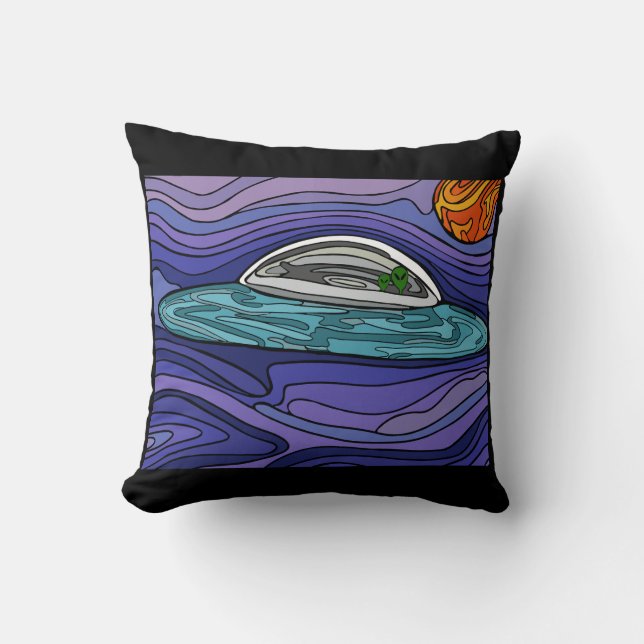 Coussin Alien vaisseau spatial UFO UAP paranormal (Recto)