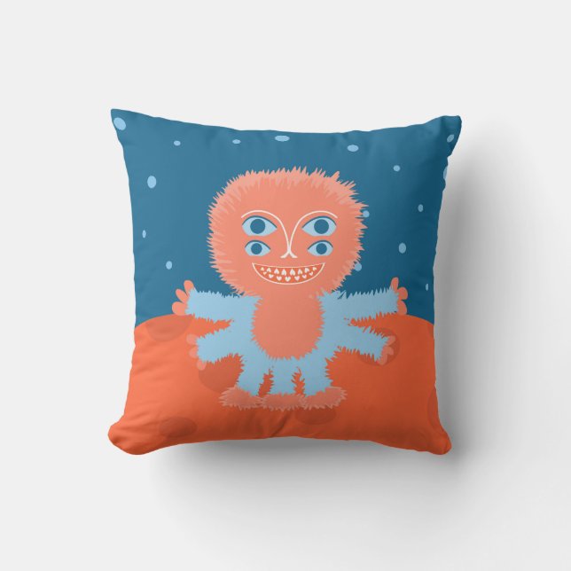 Coussin Alien velu de bande dessinée de Focussian (Recto)