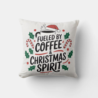 Coussin Alimenté par Café & Esprit de Noël