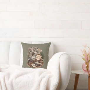 Coussin Alimenté par le Café & de Bonne Humeur – Amateur d