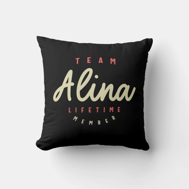 Coussin Alina Nom Anniversaire Personnalisé Nom Alina (Recto)