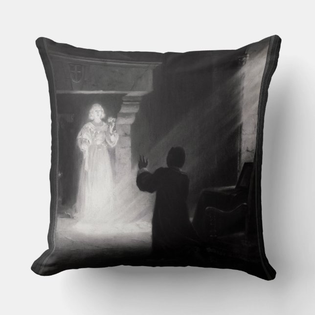 Coussin Alix Apparition Au Masque par Tony Robert-Fleury (Recto)