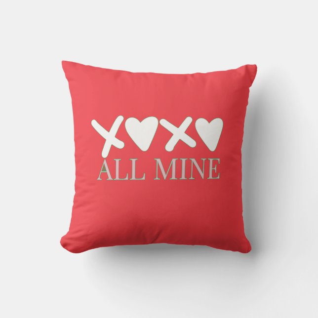Coussin ALL MINE XOXO Valentine Shirt - Minimal Love Desig (Recto)
