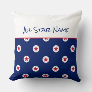 Coussin All Star Sports NOM Red White Blue Excellence