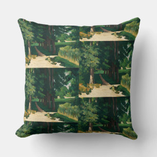 Coussin Allée du Jas de Bouffan, impression vintage de Céz