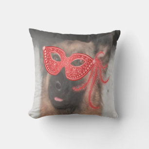 Coussin Allemand Berger Mardi Gras Masque Rouge