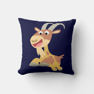 Coussin Allez la chèvre ! ! (chèvre de caricature mignonne