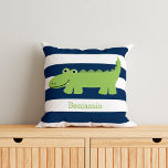 Coussin Alligator mignon<br><div class="desc">Amusant design personnalisé enfants avec un thème alligator.</div>