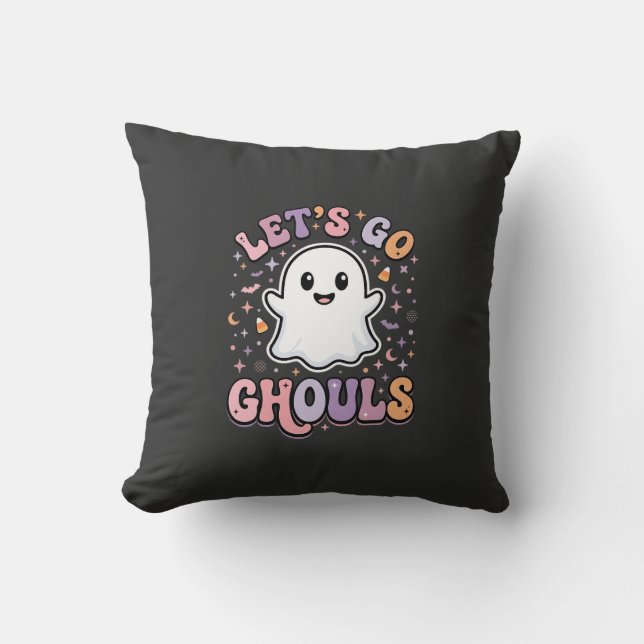 Coussin Allons-y les fantômes Conception graphique de fant (Recto)