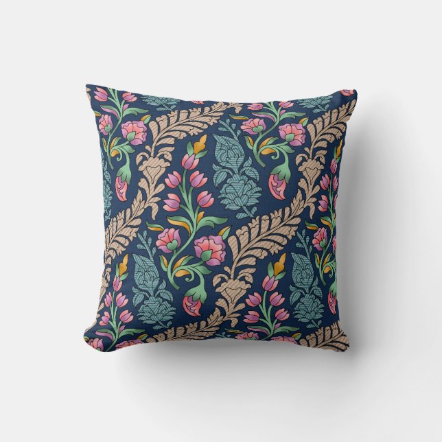Coussin Allover traditionnel moghole Designs, motif, flore (Recto)